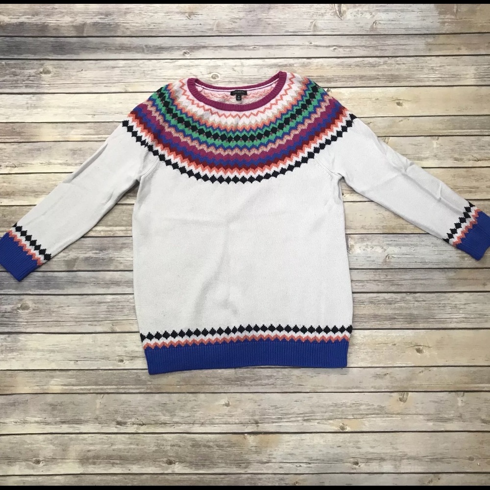 Talbots Nordic fair isle multi color sweater M